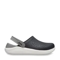 Crocs Unisex LiteRide Black & Smoke Grey Back Strap Clogs image 2