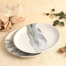 Wonderchef White Stoneware 11 Inch Dinner Plate - Set of 2 image 1