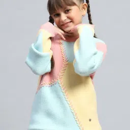 Monte Carlo Girls Multicolor Color Block Full Sleeves Pullover image 1