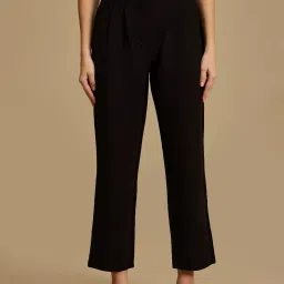 Kazo Black Plain Trousers image 1