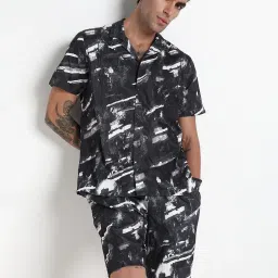 showoffff Showoff Grey Relaxed Fit Printed Co-Ord Set image 1