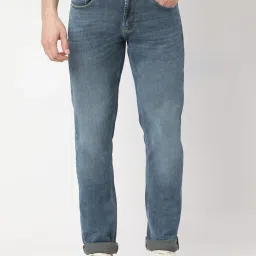Spykar Blue Cotton Blend Slim Solid Jeans image 1