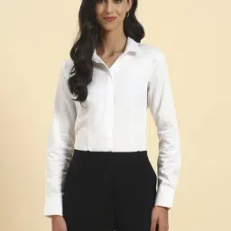 Cantabil White Solid Shirt-image-59