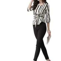 Style Quotient Olive & Black Striped Top image 4