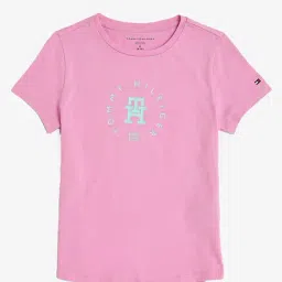 Tommy Hilfiger Kids Pink Logo Regular Fit T-Shirt-image-97