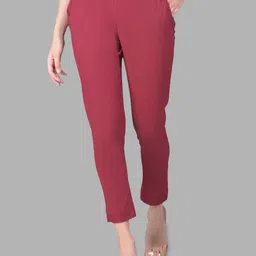 Comfort Lady Women Solid High-Rise Casual Regular Trouser-image-47