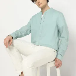 GAP Green Regular Fit Solid Shirt image 4