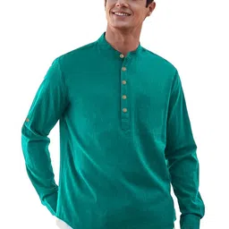 Edin Men Solid Cotton Kurtas-picture-22