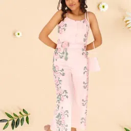 Cutecumber Kids Pink Floral Print Jumpsuit-picture-33