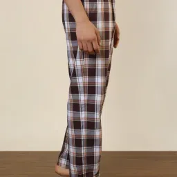 Sleepz by Raymond Dark Maroon Cotton Checked Regular Fit Pyjama image 3