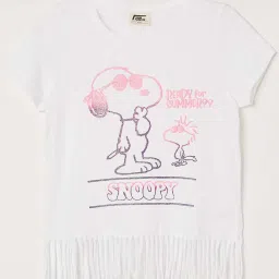 Fame Forever by Lifestyle Kids White Cotton Printed T-Shirt image 1