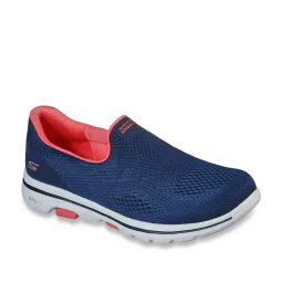 Skechers Women's GO WALK 5 Navy Coral Walking Shoes image 2