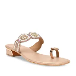 Rocia by Regal Women's Rose Gold Toe Ring Sandals-picture-39