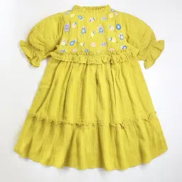 Cherry Crumble By Nitt Hyman Kids Green Embroidered Dress image 1