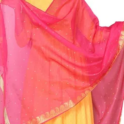 Karthav Fashion Floral Woven Design Chanderi Dupatta With Zari image 4