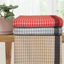 Athom Living Brown & Grey 3 Printed Cotton 210 GSM Bath Towel-picture-16