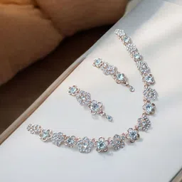 ELANHOOD Copper-Plated Stone Studded Jewellery Set-picture-42