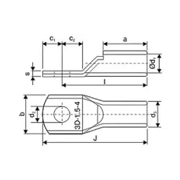 3D Tubular Lugs ETP-Copper 300 mm² M16 Thread & 101 mm Length, CUS-245 (Pack of 100) image 2