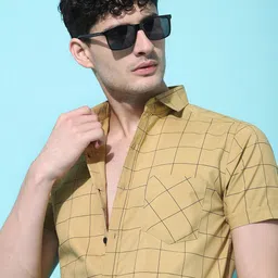 THE BEETEL HOUSE Men Standard Regular Fit Buffalo Checked Cotton Casual Shirt-picture-12