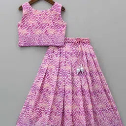 White World Girls Printed Ready To Wear Lehenga & Blouse-image-68