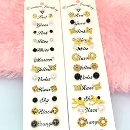 Shivarth 24 Pair Diamond Shaped Studs Earrings-picture-28