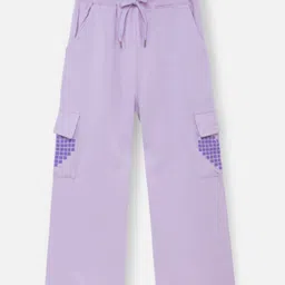 Nap Chief Pure Cotton Knit Pixel Heart Printed Cargo Trousers - Lavender-picture-37