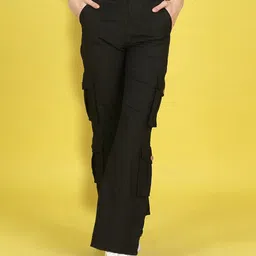 Cutiekins Woven Solid Cargo Pants - Black-picture-39