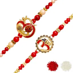 MEIRA JEWELLERY Set Of 2 Rakhi With Roli Chawal & Greetings Card-picture-13