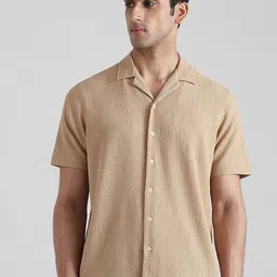 Mufti Men Textured Cuban Collar Casual Shirt-picture-27