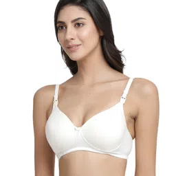 Inner Sense Pack Of 2 Organic Antimicrobial Padded Non Wired Feeding Bra - White Peach image 5