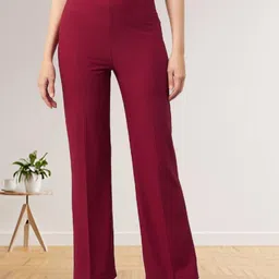 R.Code by The Roadster Life Co. Women Flared High-Rise Trousers-picture-15