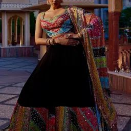 Tussya by Shreya Embroidered Dupatta with Mirror Work image 3