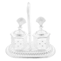 Sri Jagdamba Pearls 800 Silver Kumkum Haldi Holder - 60 gm image 1