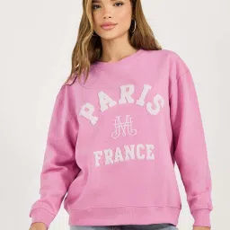 Styli Pink Printed Sweatshirt image 1