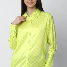 Forever 21 Lime Green Checks Shirt image 1