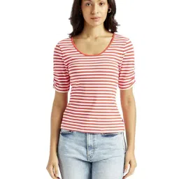 Levi's Red Cotton Slim Fit Striped Top-picture-39