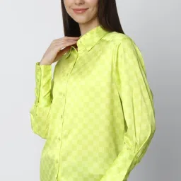 Forever 21 Lime Green Checks Shirt image 3