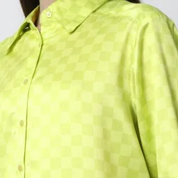 Forever 21 Lime Green Checks Shirt image 5