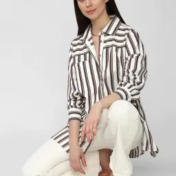 Forever 21 White Striped Shirt image 4