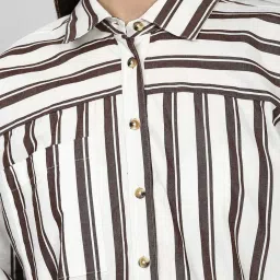 Forever 21 White Striped Shirt image 5
