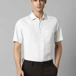 Louis Philippe White Regular Fit Checks Shirt image 1