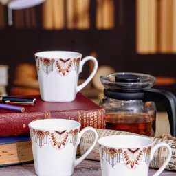 Sonaki White Bone china Tea & Coffee Mug - Set of 6 image 1