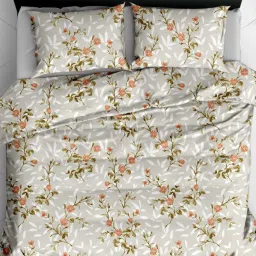 Ariana SIENA Grey Cotton 180 TC Single Size Bedsheet With 1 Pillow Cover image 1