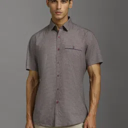 Louis Philippe Grey Slim Fit Printed Shirt image 1