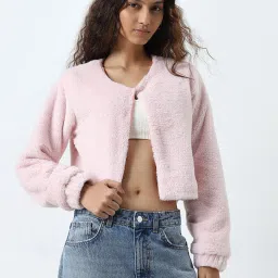nuon women Nuon by Westside Pink Faux Fur Jacket image 1