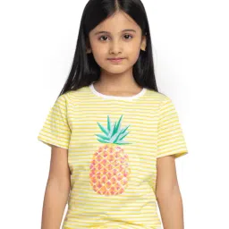 Under Fourteen Only Kids Yellow Printed Top-image-24