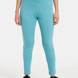 Rosaline by Zivame Blue Mid Rise Tights-image-82