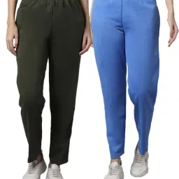 Vimal Jonney Green & Blue Regular Fit Mid Rise Track Pants - Pack of 2-picture-33