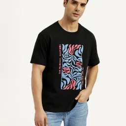 Levi's Black Cotton Regular Fit Printed T-Shirt image 1