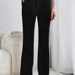 BAESD Women Relaxed Straight Leg High-Rise Trousers-image-59